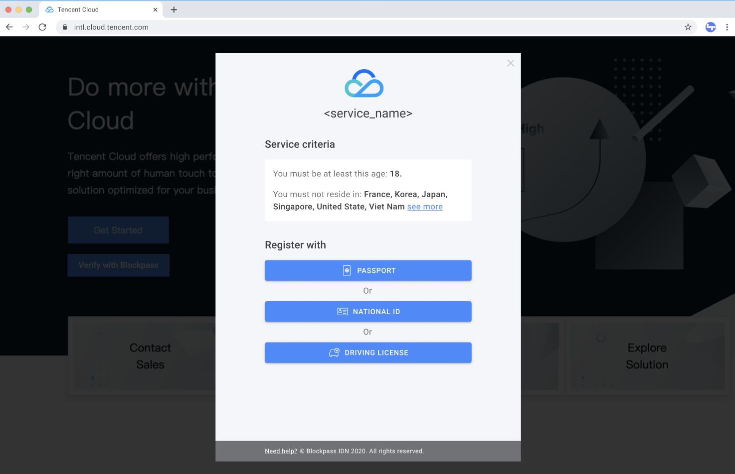 Blockpass On-Chain KYC attestation
